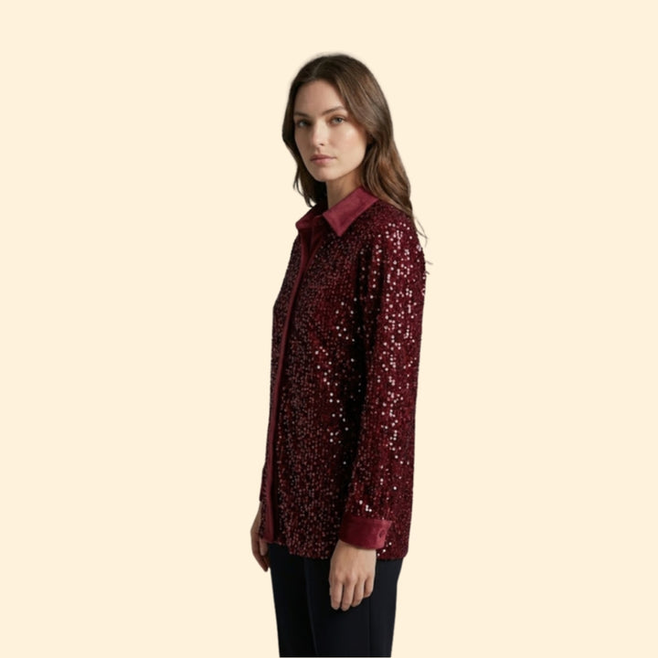 Women’s Sequin Button Shirt