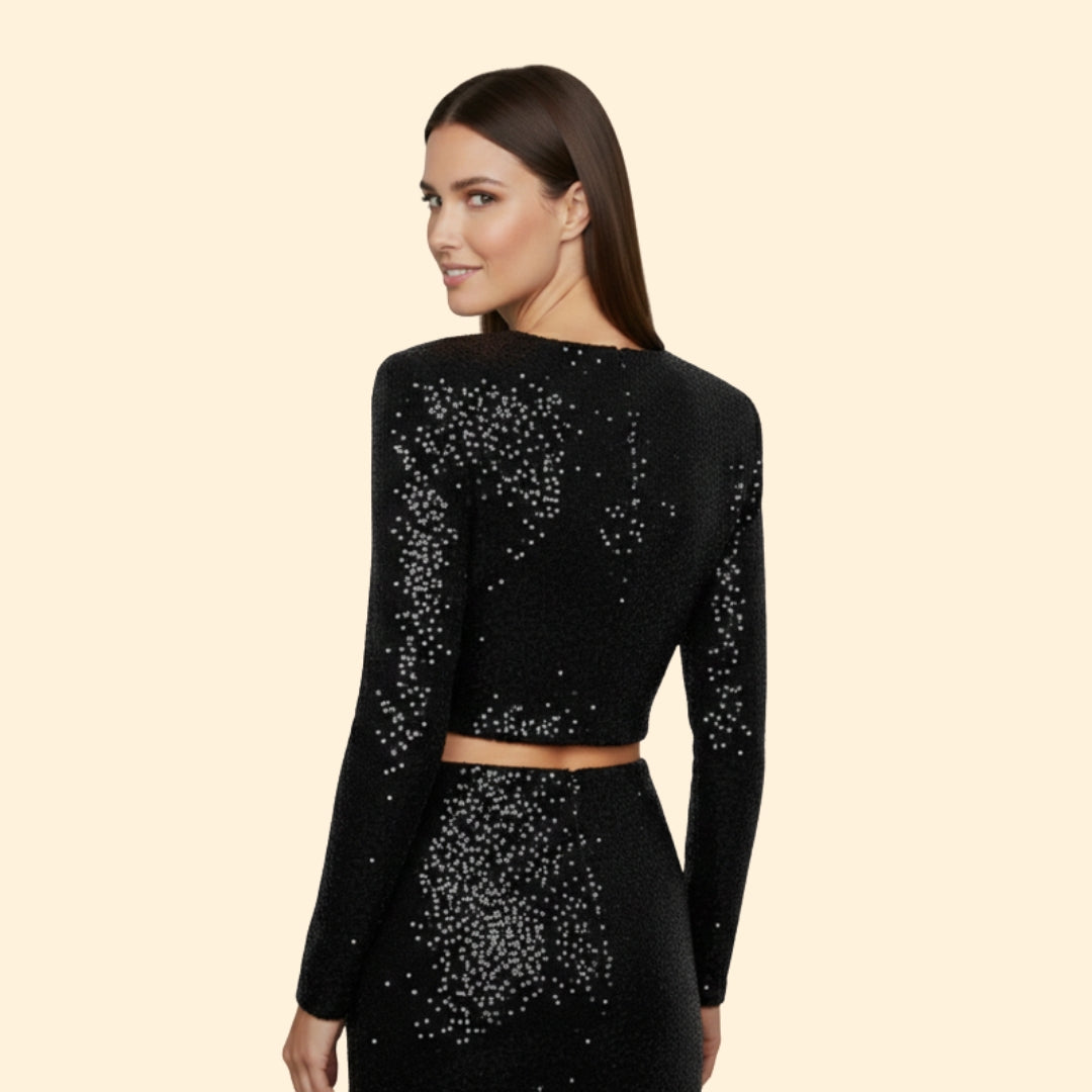 Women's Sequin Crop Top