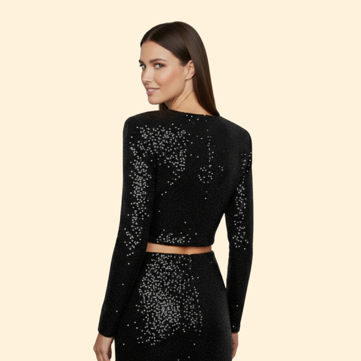 Women's Sequin Crop Top