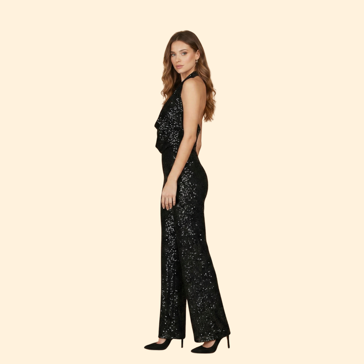 Women's Sequin Halter Jumpsuit