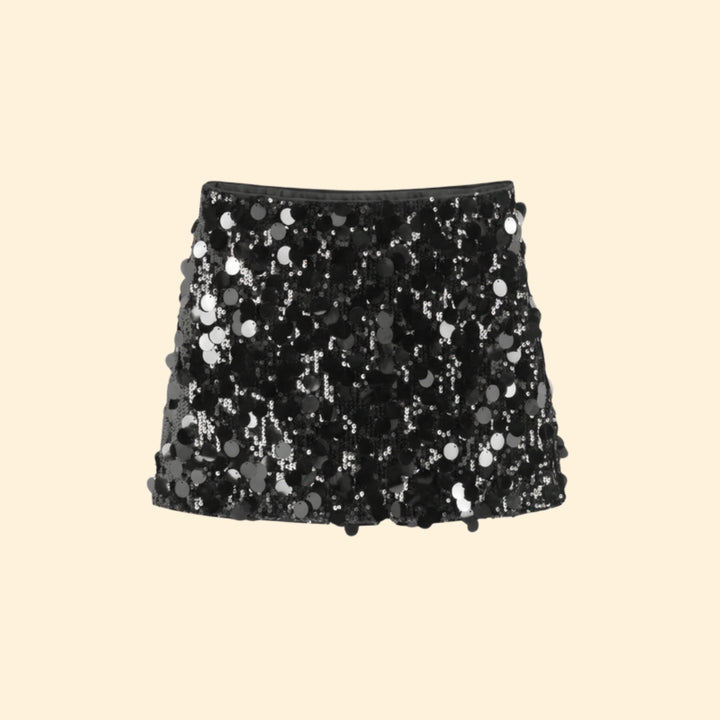 Women's Sequin Mini Skirt with Shiny Detailing