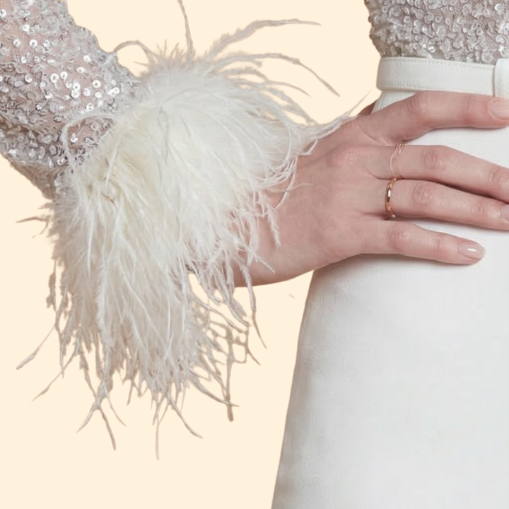 Women's Sequin and Feather Jumpsuit