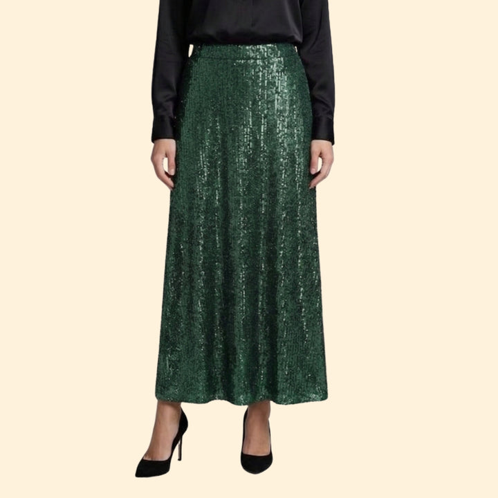 Women's Sequined Maxi Skirt with Sleek Fit