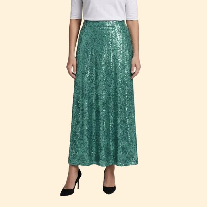 Women's Sequined Maxi Skirt with Sleek Fit