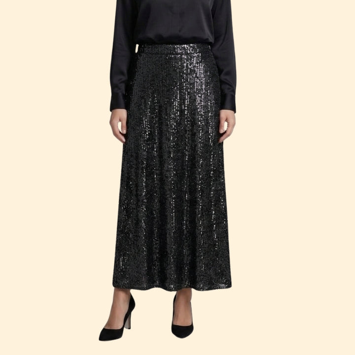 Women's Sequined Maxi Skirt with Sleek Fit