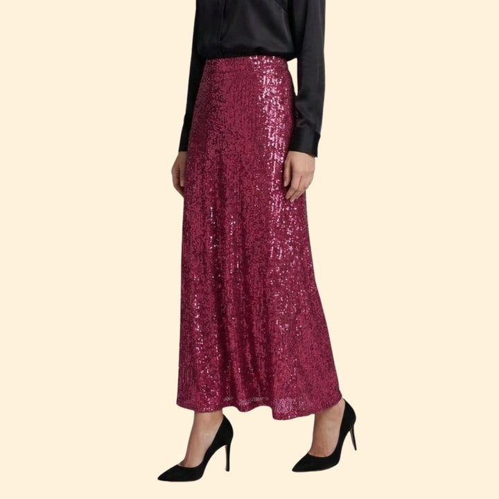 Women's Sequined Maxi Skirt with Sleek Fit