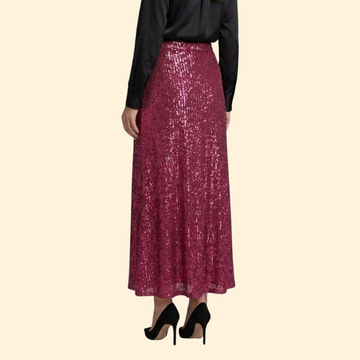 Women's Sequined Maxi Skirt with Sleek Fit
