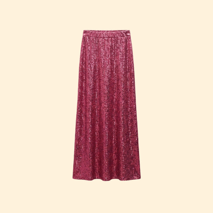 Women's Sequined Maxi Skirt with Sleek Fit