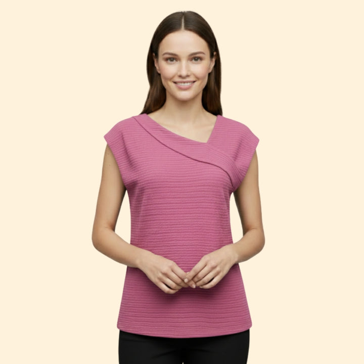 Women's Sleek Striped V-neck Shirt