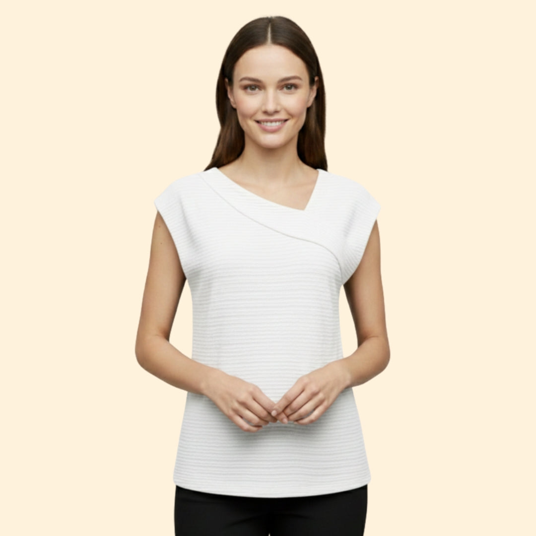 Women's Sleek Striped V-neck Shirt