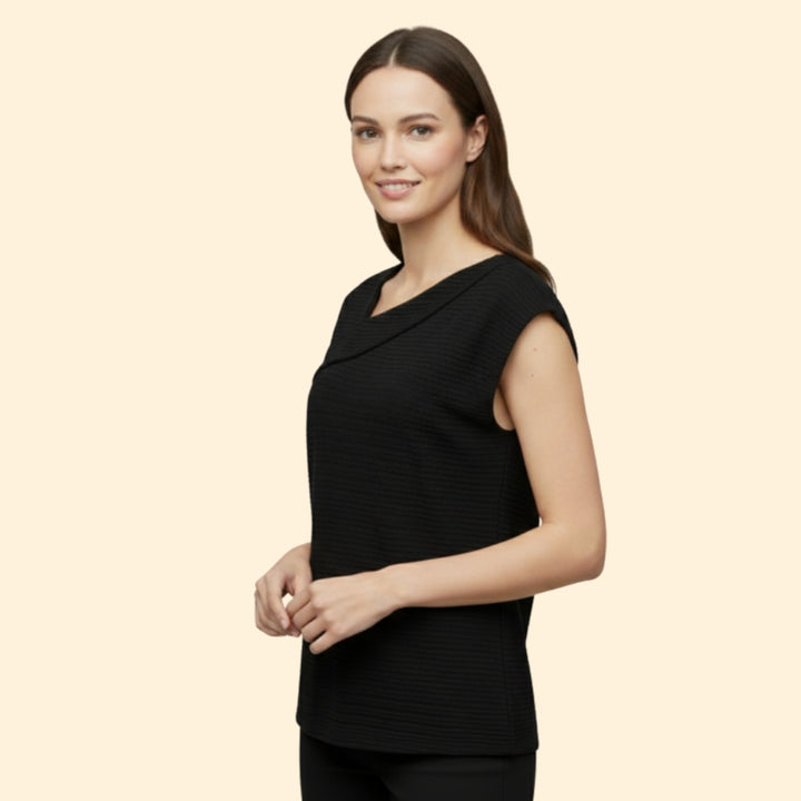 Women's Sleek Striped V-neck Shirt