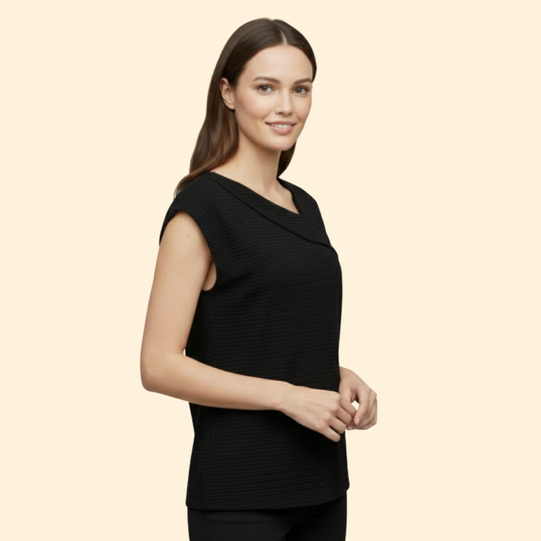 Women's Sleek Striped V-neck Shirt