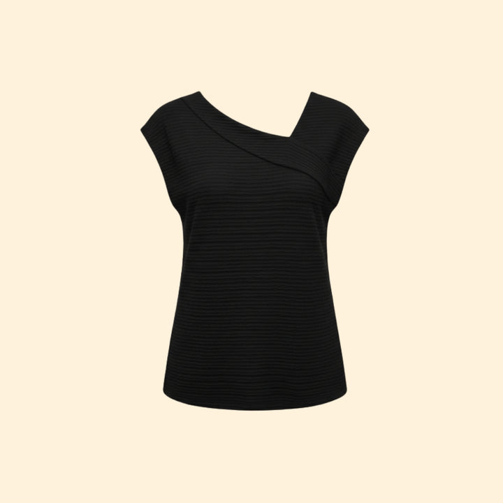Women's Sleek Striped V-neck Shirt