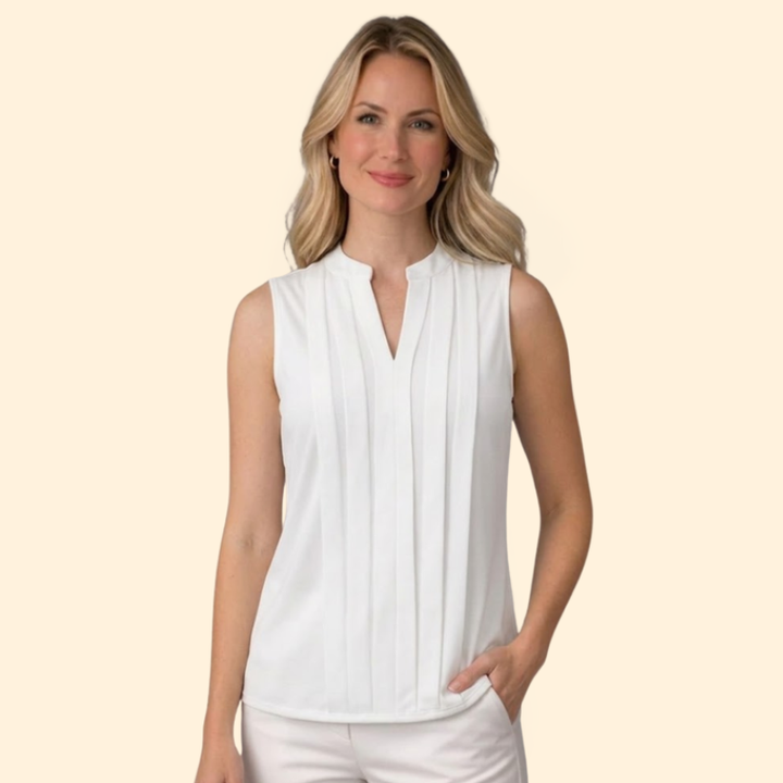 Women’s Pleated V-Neck Top
