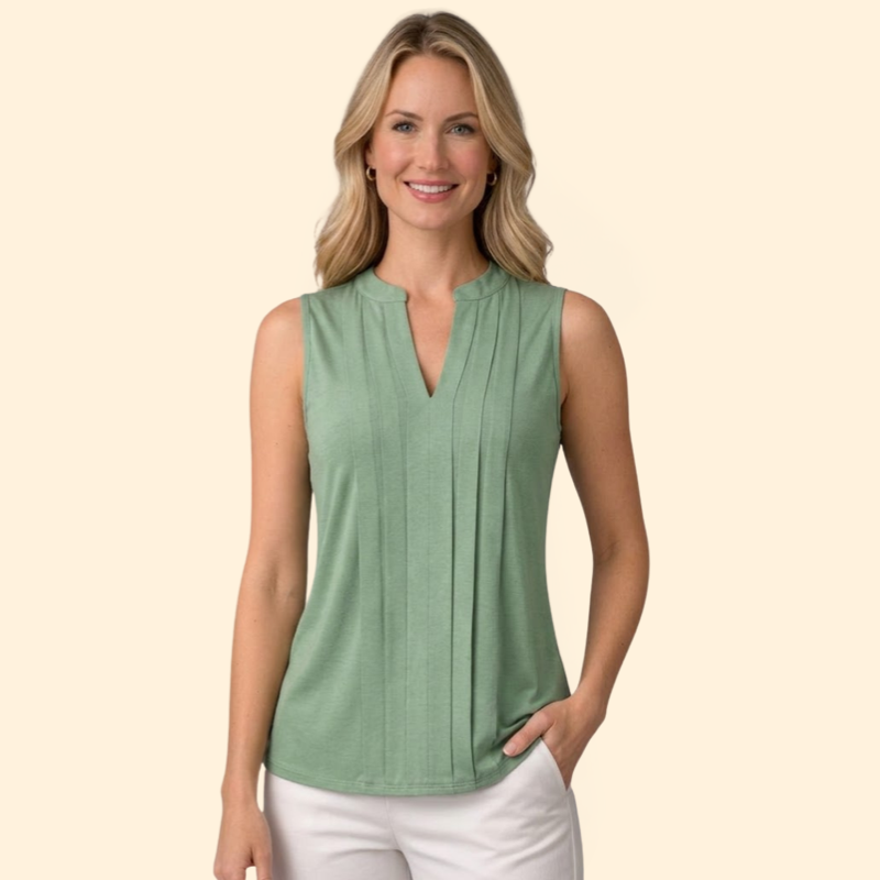 Women’s Pleated V-Neck Top