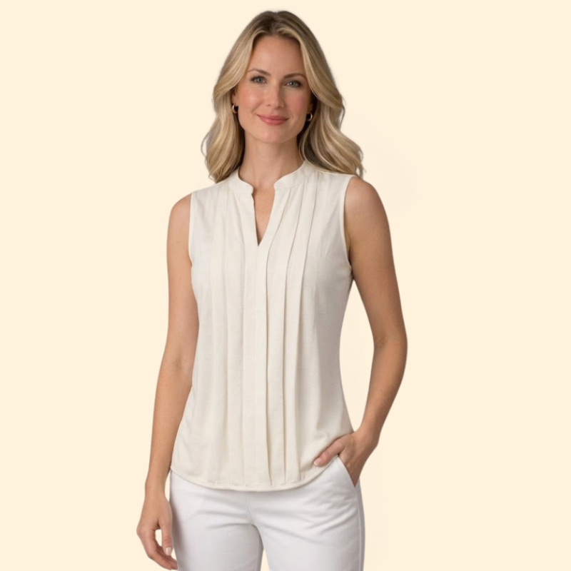 Women’s Pleated V-Neck Top