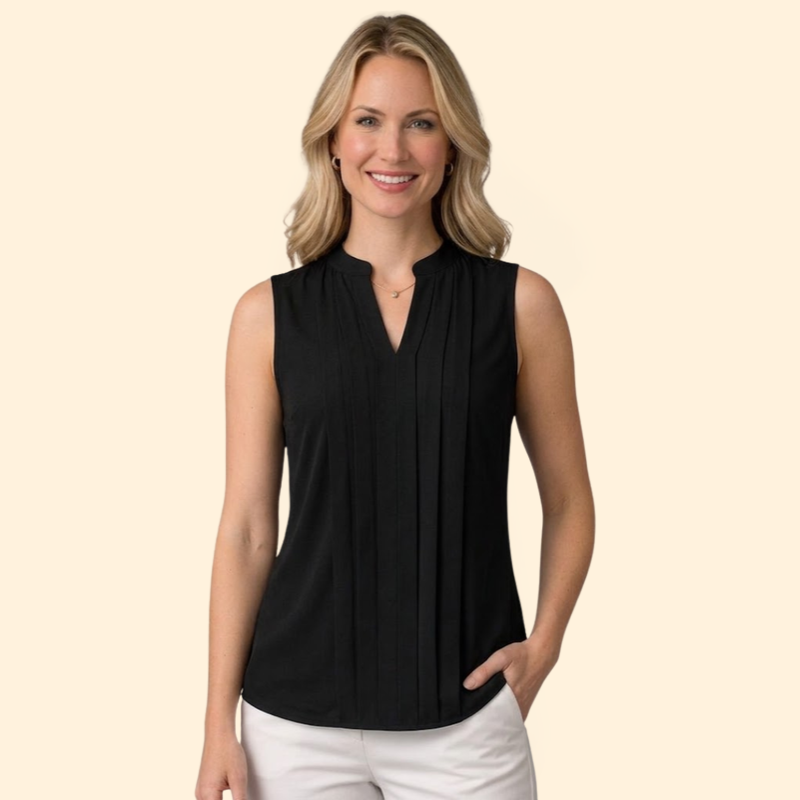 Women’s Pleated V-Neck Top