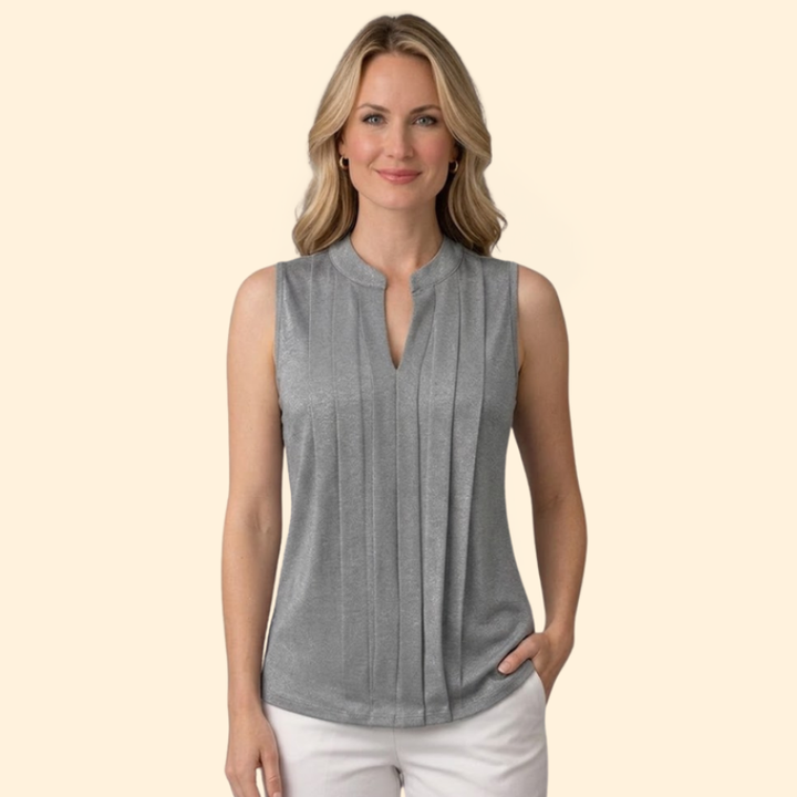 Women’s Pleated V-Neck Top