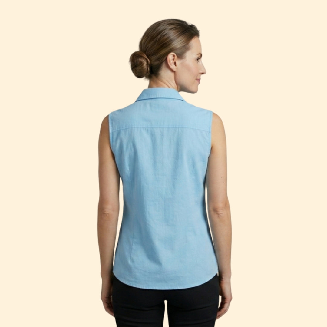 Women's Sleeveless Button-Down Blouse