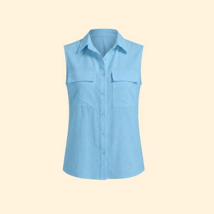 Women's Sleeveless Button-Down Blouse