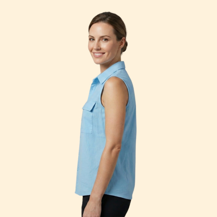 Women's Sleeveless Button-Down Blouse