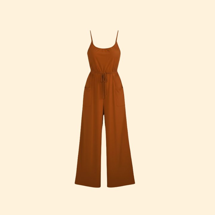 Women's Sleeveless Tie-Waist Jumpsuit
