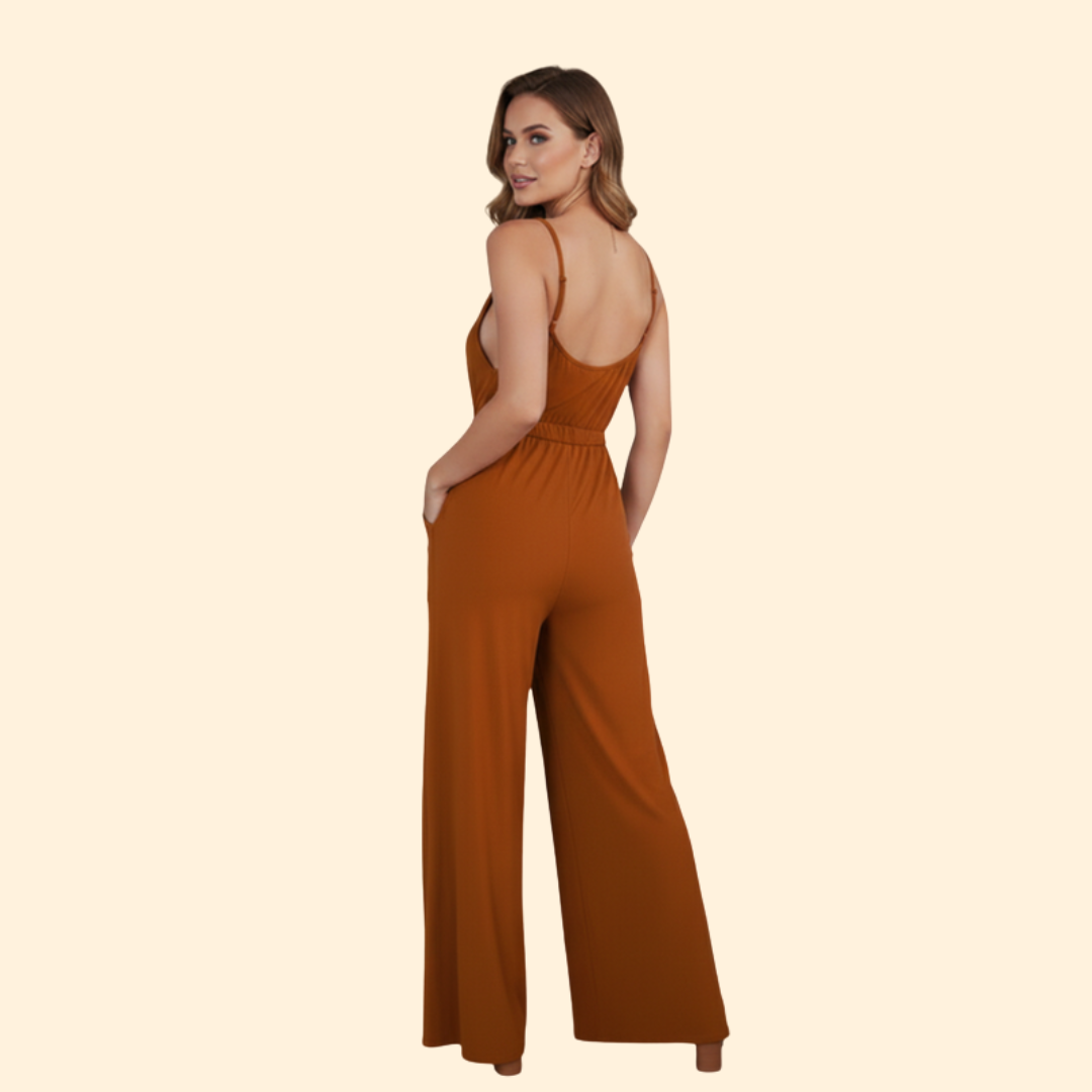 Women's Sleeveless Tie-Waist Jumpsuit
