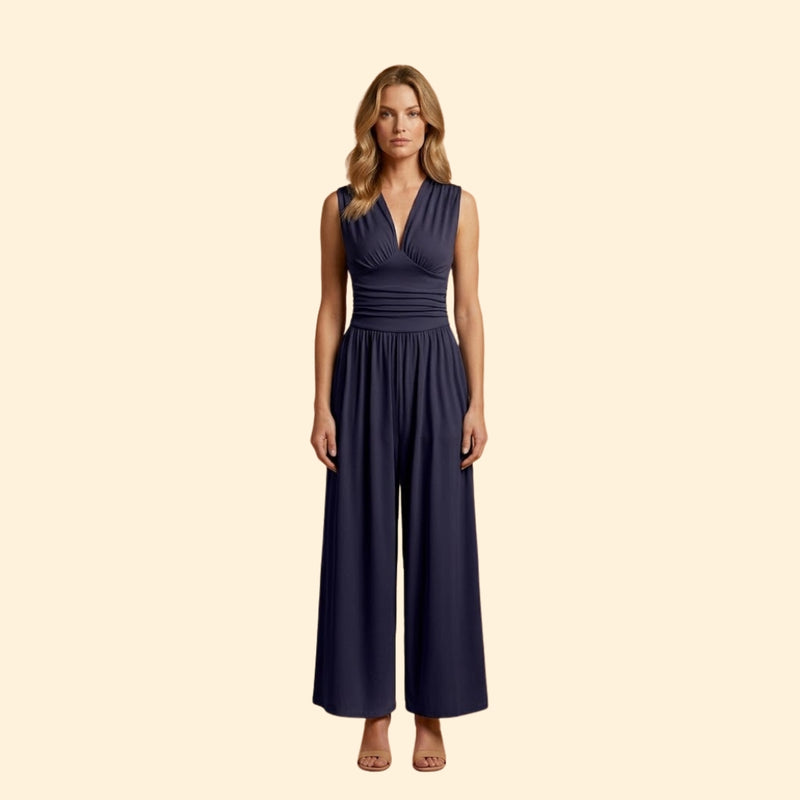 Women's Sleeveless Wide-Leg Jumpsuit