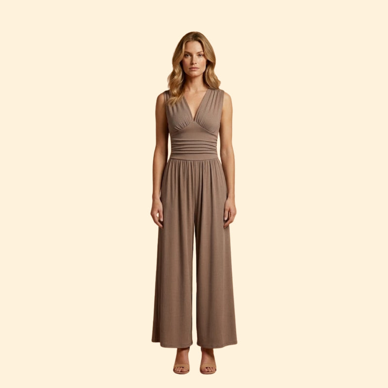 Women's Sleeveless Wide-Leg Jumpsuit