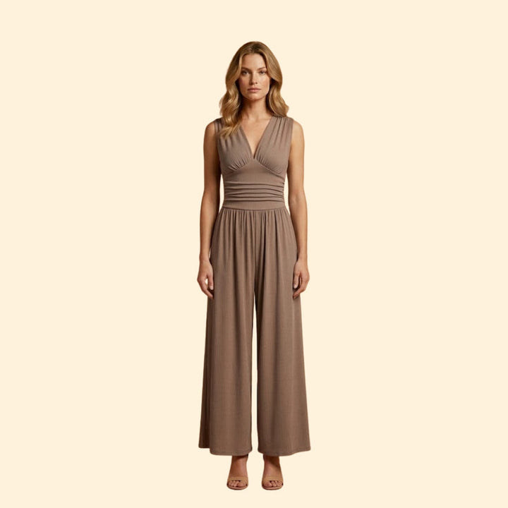 Women's Sleeveless Wide-Leg Jumpsuit