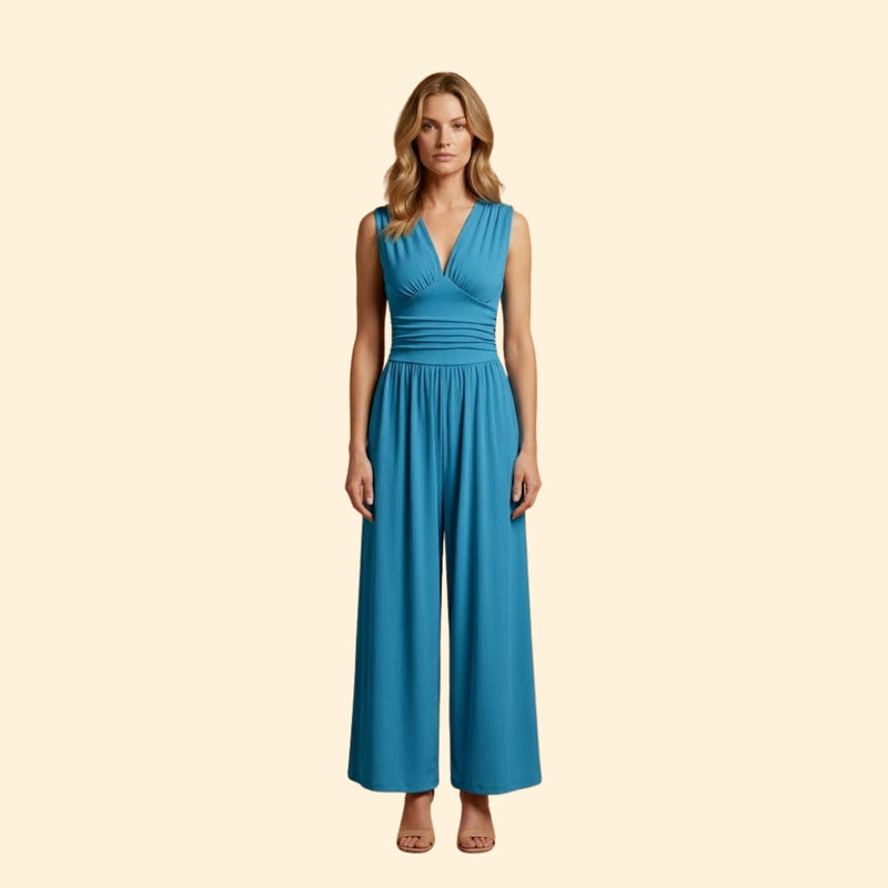 Women's Sleeveless Wide-Leg Jumpsuit