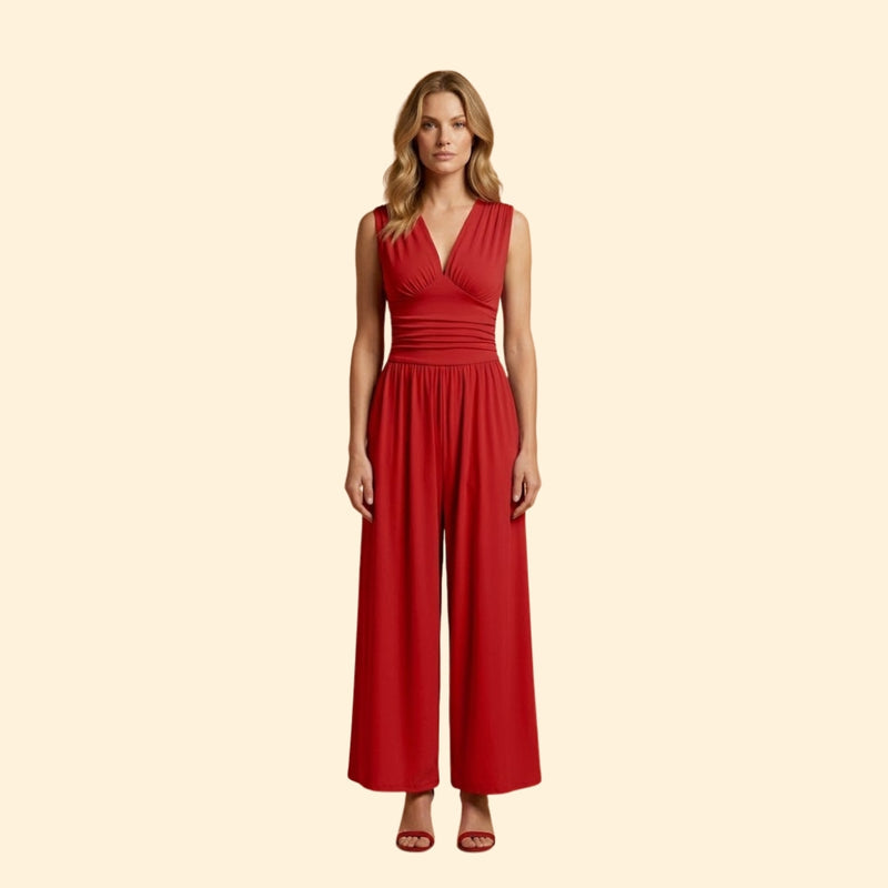 Women's Sleeveless Wide-Leg Jumpsuit