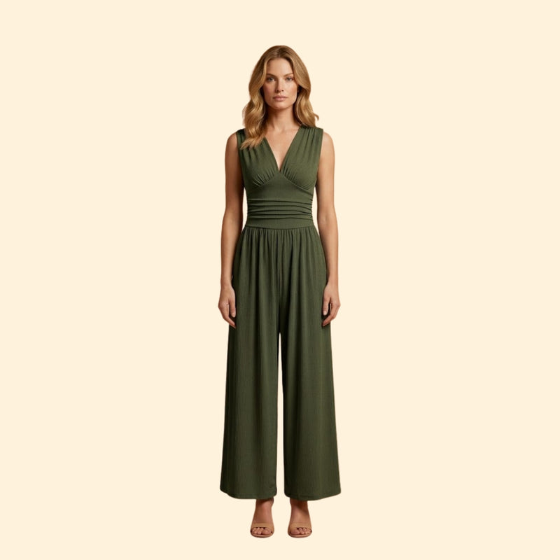 Women's Sleeveless Wide-Leg Jumpsuit
