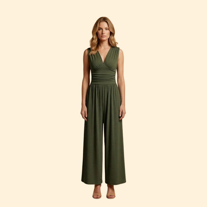 Women's Sleeveless Wide-Leg Jumpsuit