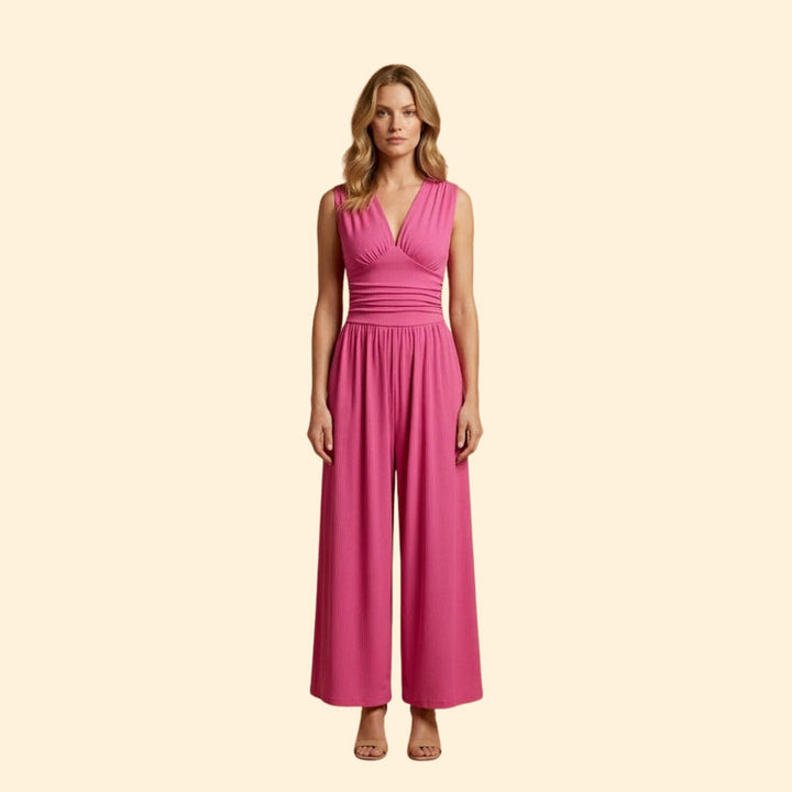 Women's Sleeveless Wide-Leg Jumpsuit