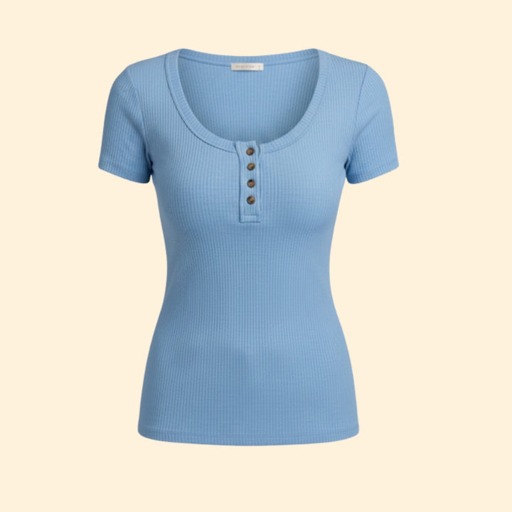 Women's Slim Fit Button T-shirt