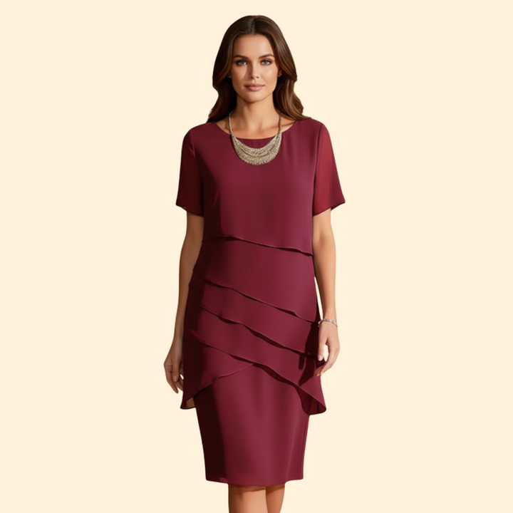 Women's Slim Fit Chiffon Wedding Guest Dress