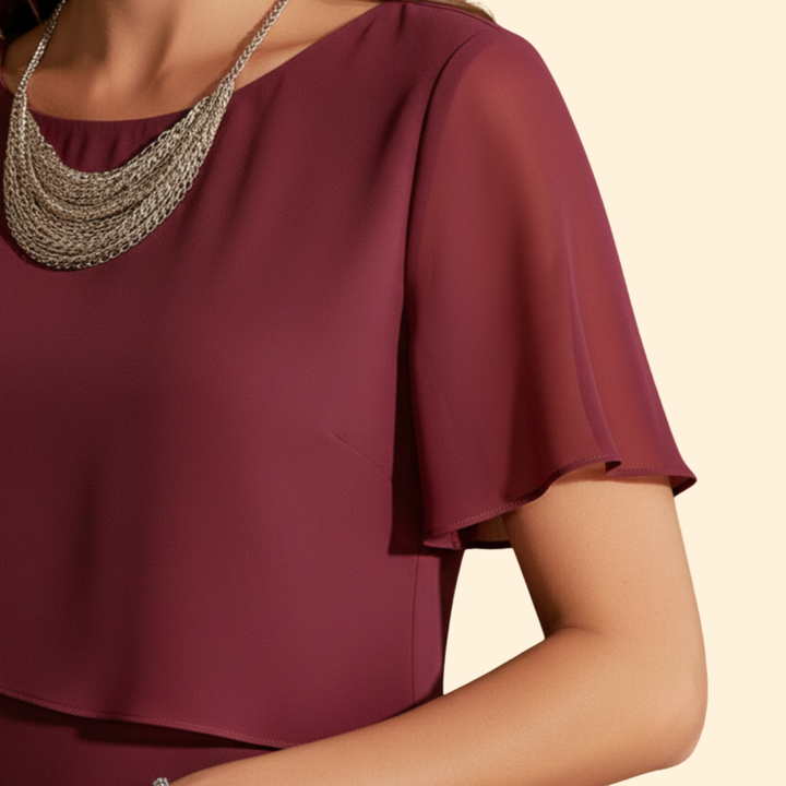 Women's Slim Fit Chiffon Wedding Guest Dress