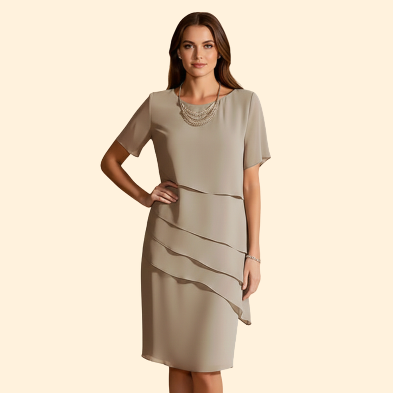 Women's Slim Fit Chiffon Wedding Guest Dress