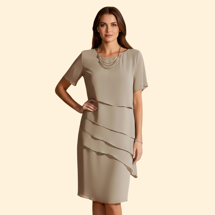 Women's Slim Fit Chiffon Wedding Guest Dress