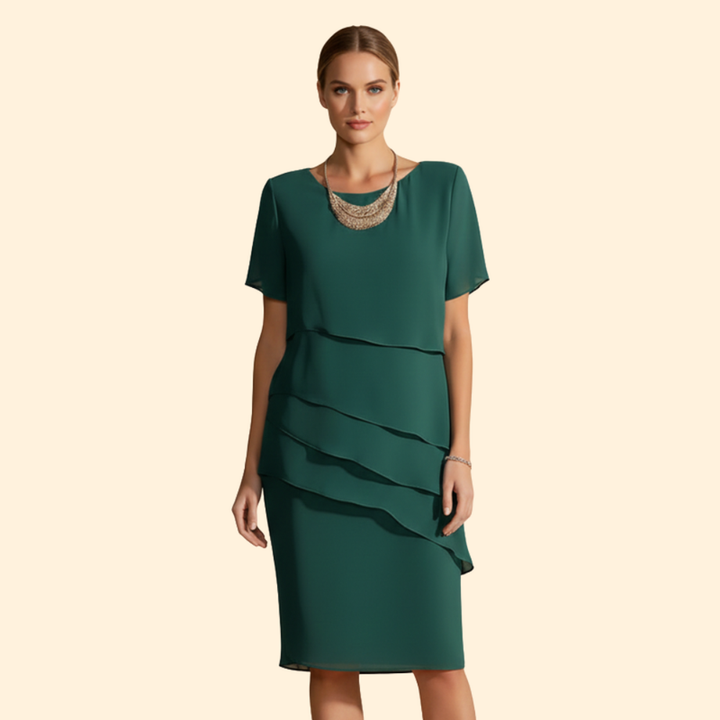 Women's Slim Fit Chiffon Wedding Guest Dress