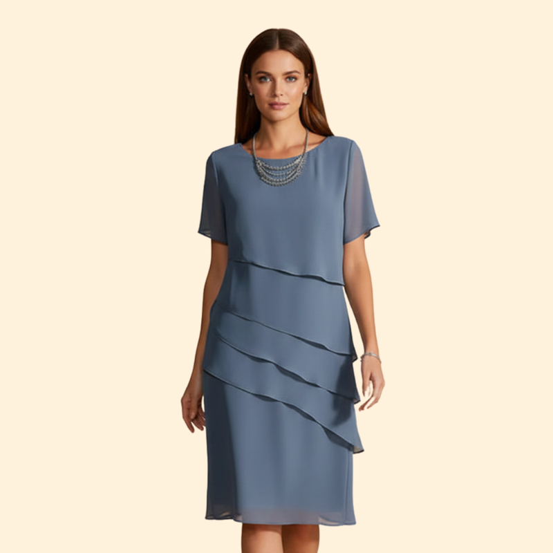 Women's Slim Fit Chiffon Wedding Guest Dress