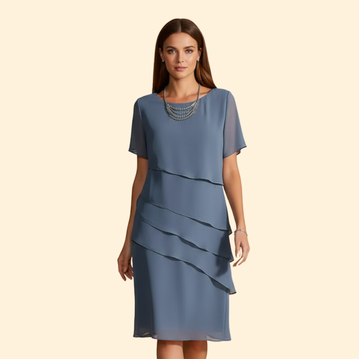 Women's Slim Fit Chiffon Wedding Guest Dress