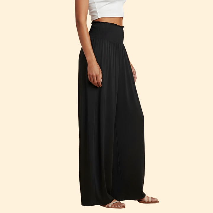 Women's Smocked Wide-Leg Pants