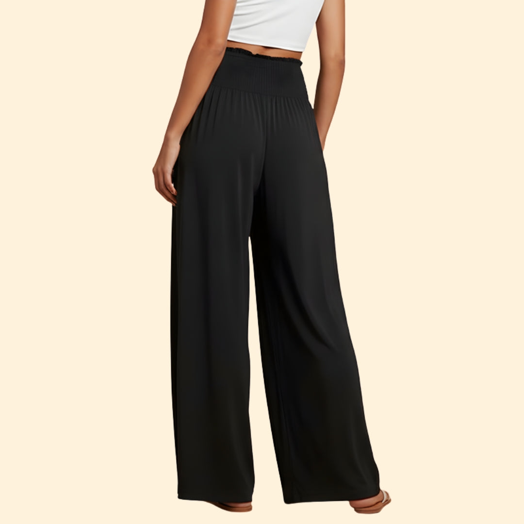 Women's Smocked Wide-Leg Pants