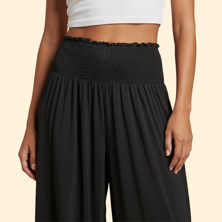 Women's Smocked Wide-Leg Pants