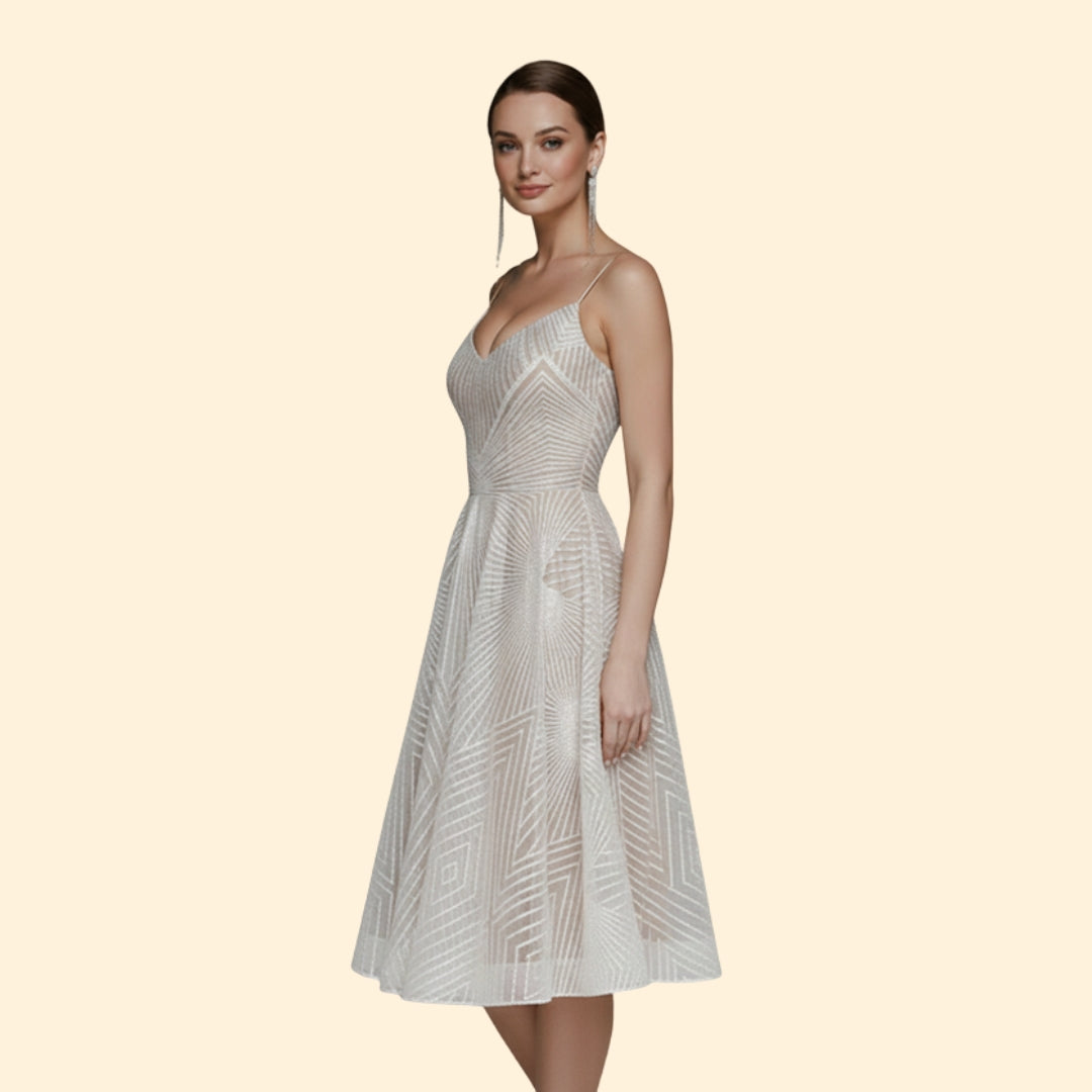Women's Sparkling Beaded Midi Dress