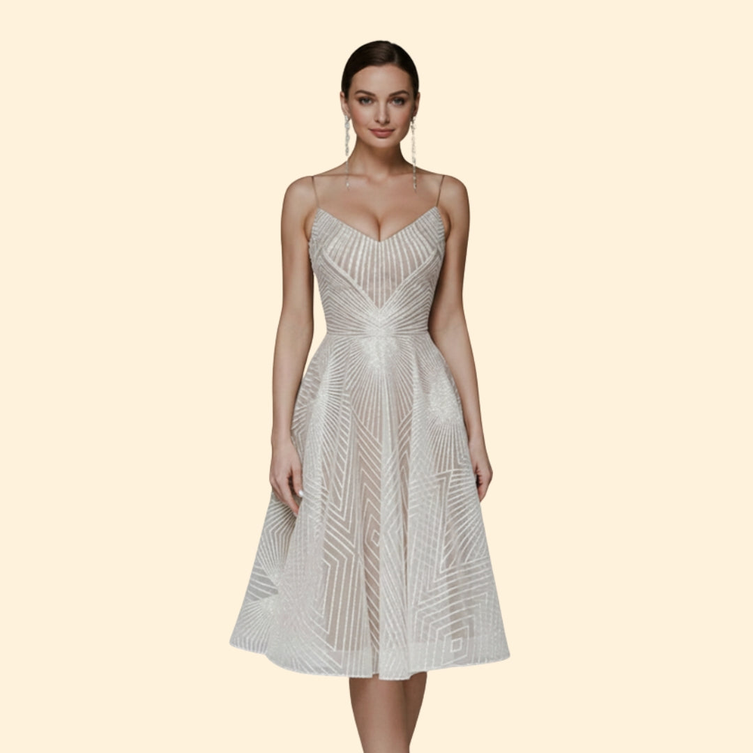 Women's Sparkling Beaded Midi Dress