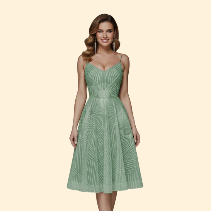 Women's Sparkling Beaded Midi Dress