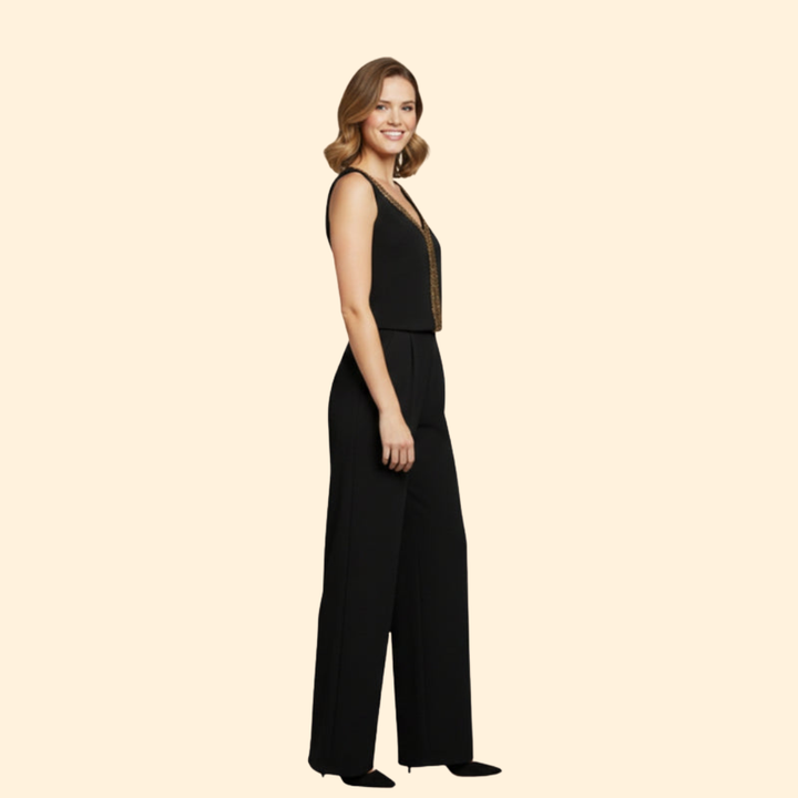 Women's Sparkling Neckline Jumpsuit